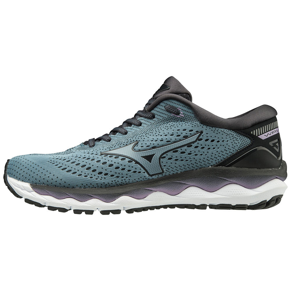 Damske Bezecke Topanky Mizuno WAVE SKY 3 Modre/Čierne/Strieborne Vypredaj ZPUL89471